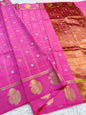 Royal pink shade  Raw mango soft silk banarasi saree