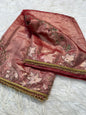Red shade tissue ari & zardosi work designer premium Banarasi saree