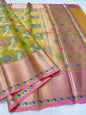Multicolour shade kora organza Banarasi saree
