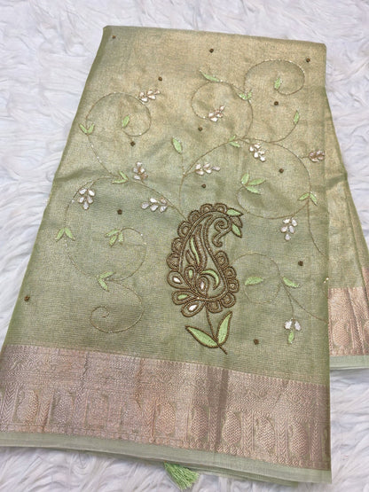 tissue kota handwork banarasi saree