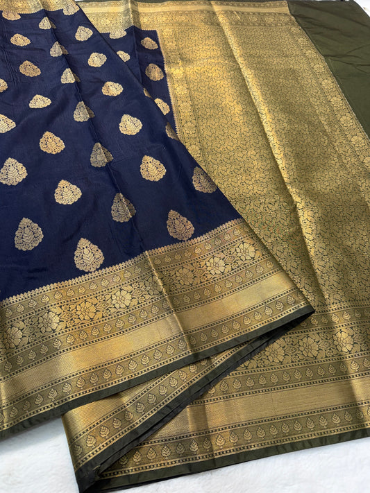 Black shade Dupion Silk premium Banarasi Saree