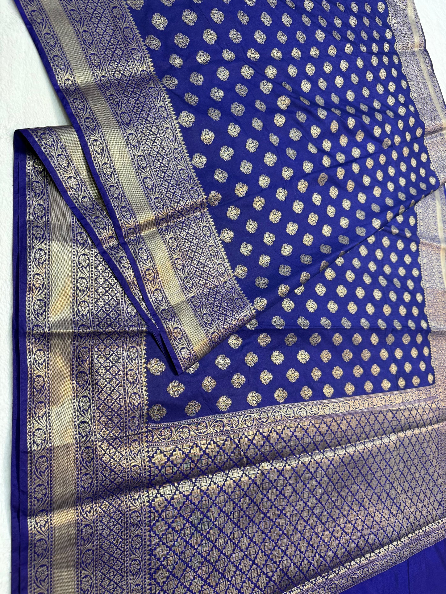 Blue shade Dupion Silk Banarasi Saree 