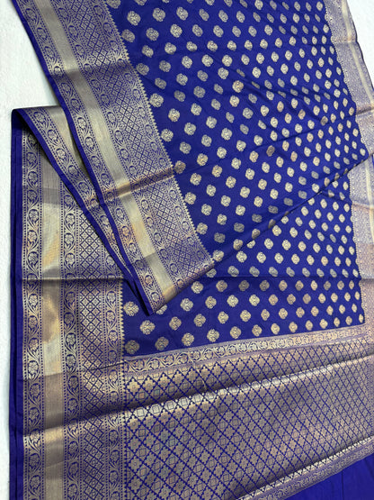 Blue shade Dupion Silk Banarasi Saree 