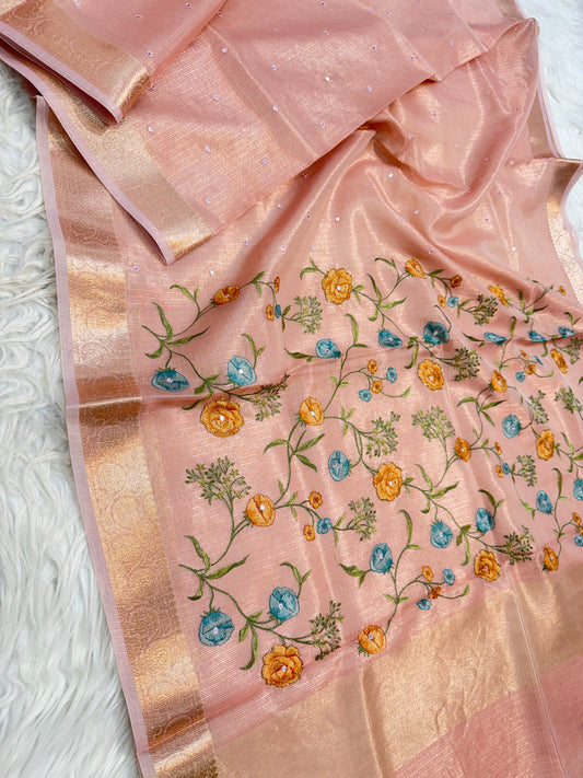 Banaras tissue kota fancy work saree
