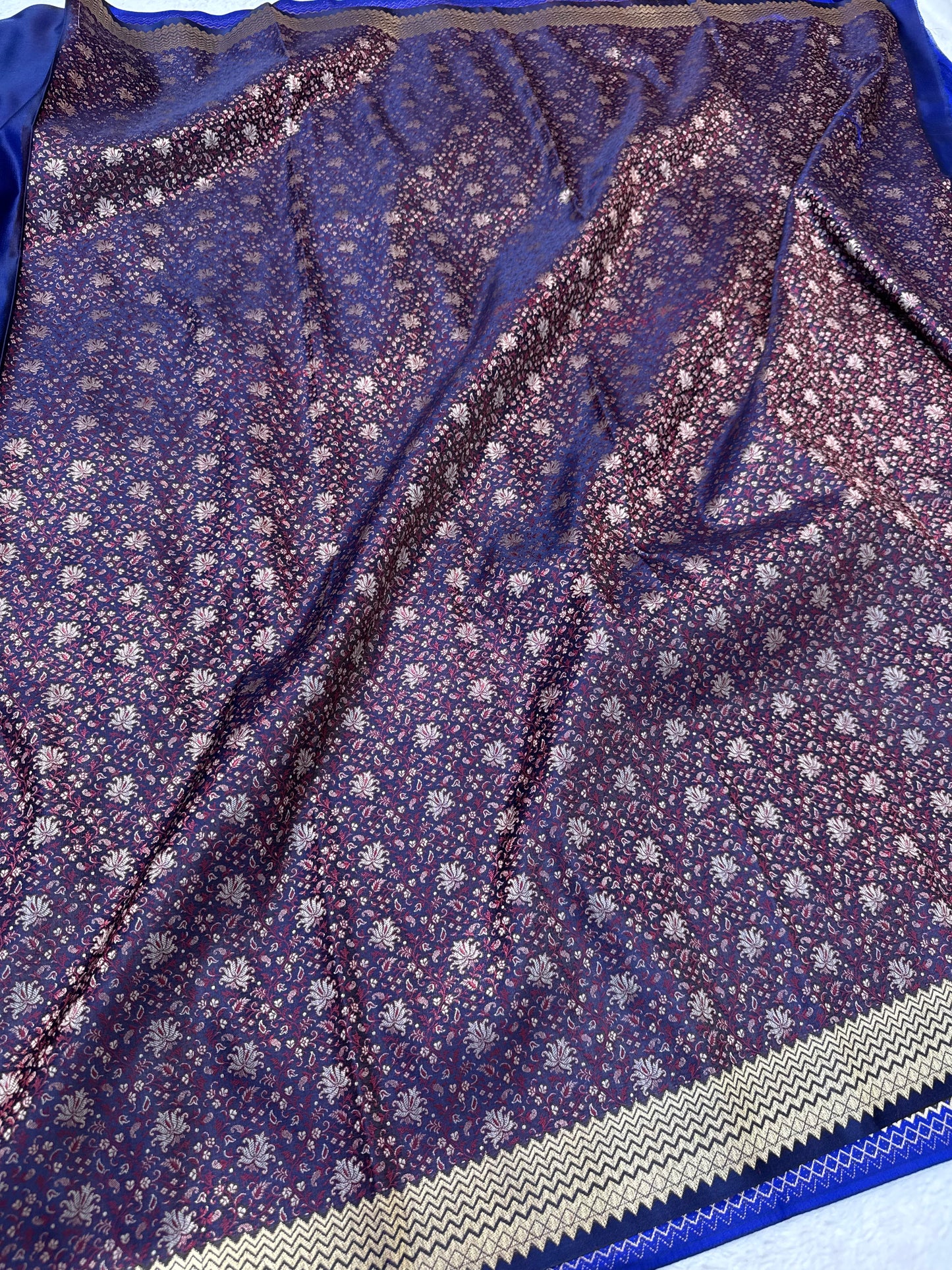 Navy shade mashru silk premium Banarasi silk Saree