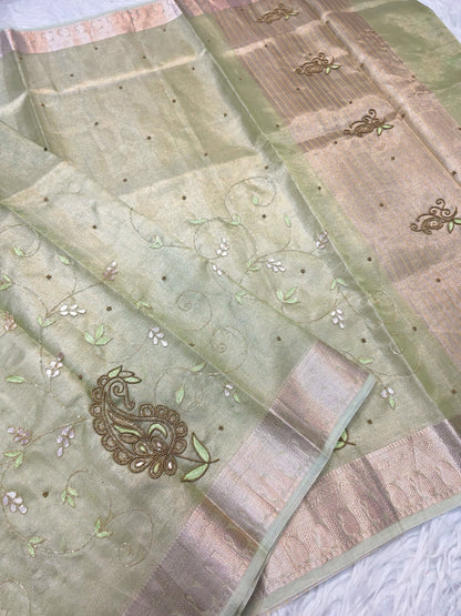 tissue kota handwork banarasi saree