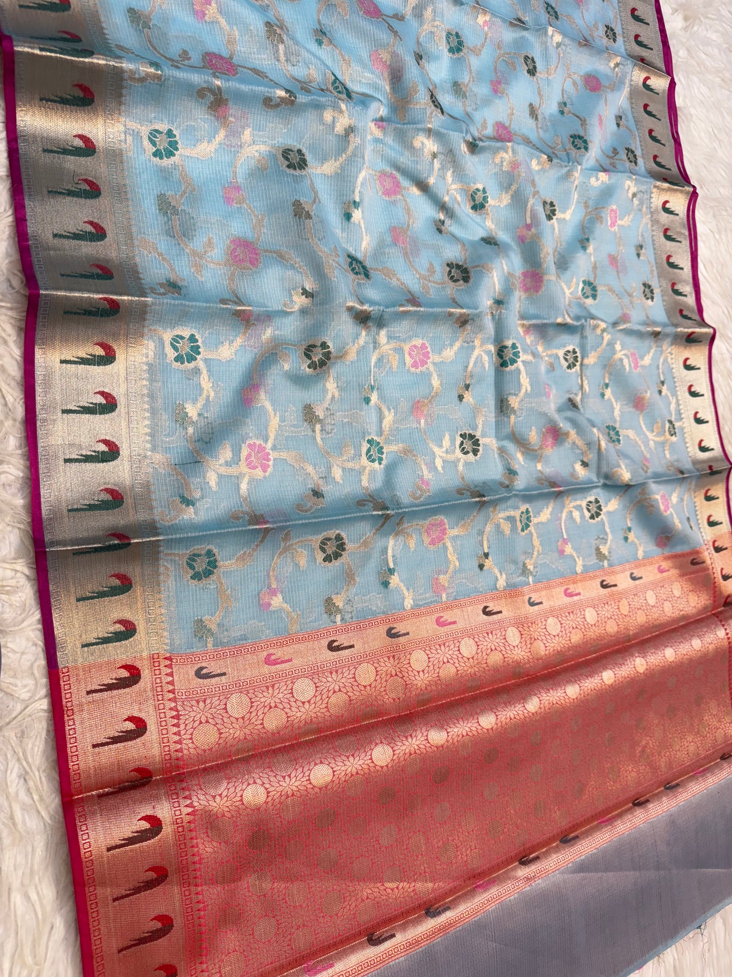 Multicolour shade kota silk premium Banarasi saree