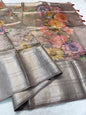 multicolour tissue silk digital print handwork premium Banarasi saree