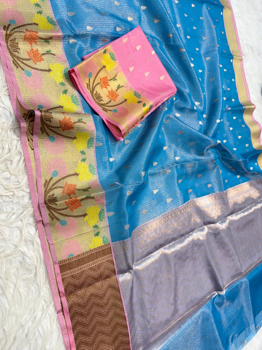 tissue kota paithani border banarasi saree