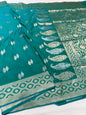 Rama green shade katan Banarasi silk Saree
