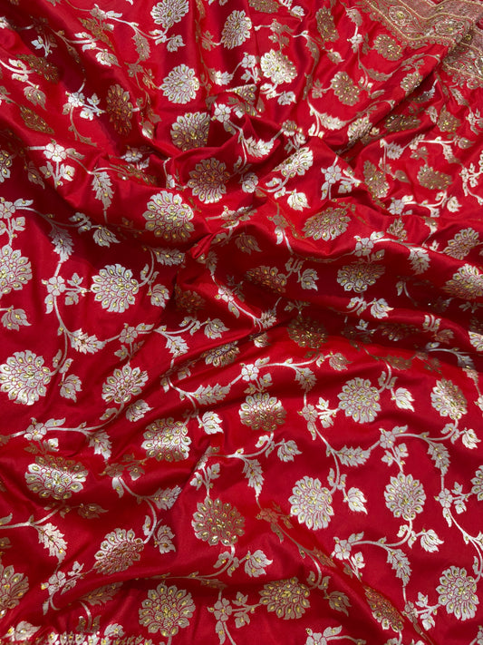 Banarasi satan katan ari & stone work saree