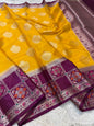 Mango magenta Warm Silk Skirt Border Zari Boota Saree