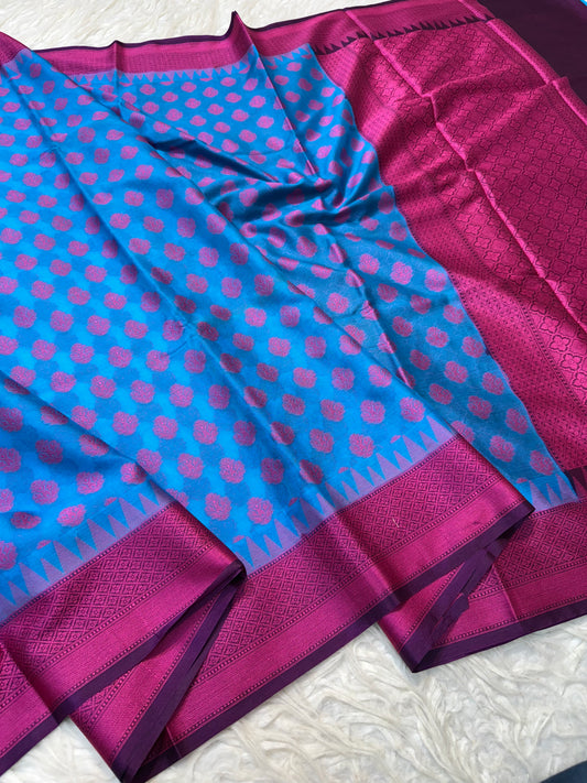 Blue shade warm silk premium Banarasi saree