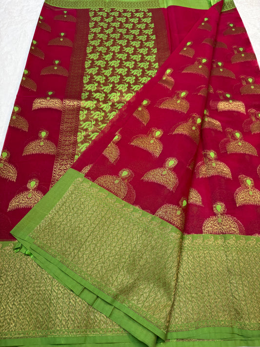Multicolour shade kora silk premium Banarasi saree