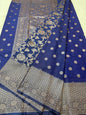 Navy shade Dupion Silk premium Banarasi Saree