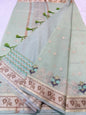 Pista green shade kota designer embroidery Banarasi saree