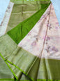 multicolour soft Dupion silk digital  print Banarasi saree