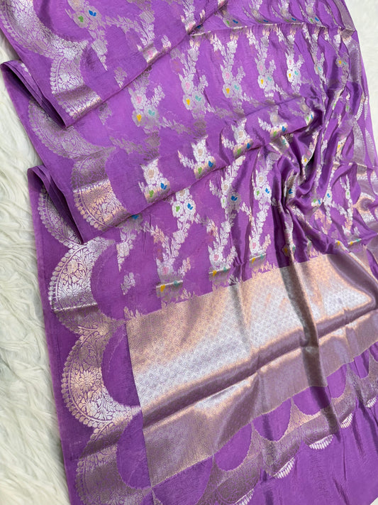 Raw mango Mina  banarasi saree