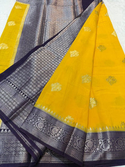Mango & magenta shade raw mango Banarasi premium Banarasi saree