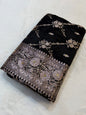 Black shade Bridal Mashru ari & stone Silk Banarasi Saree