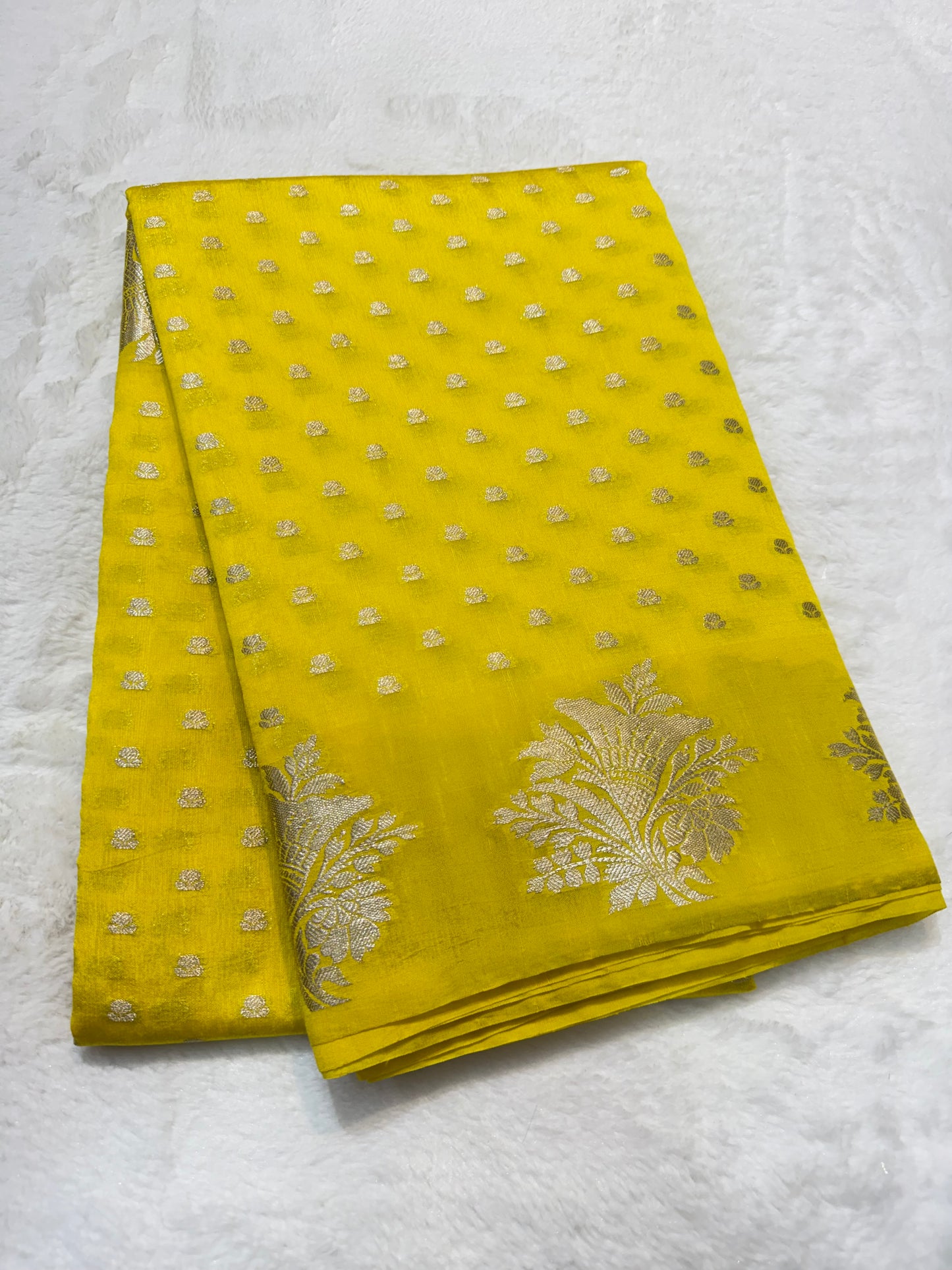 Yellow shade raw mango Banarasi premium Banarasi saree