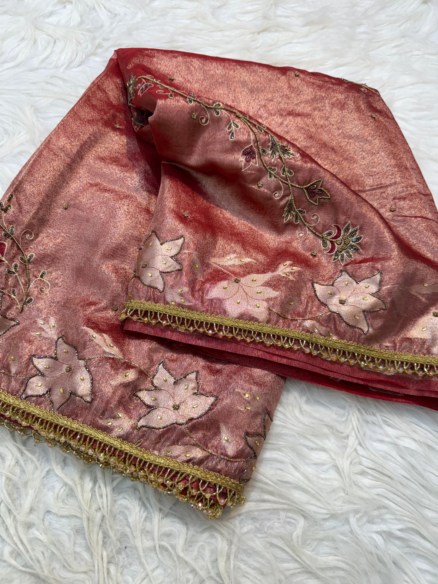 Tissue Aari Work Banarasi silk saree