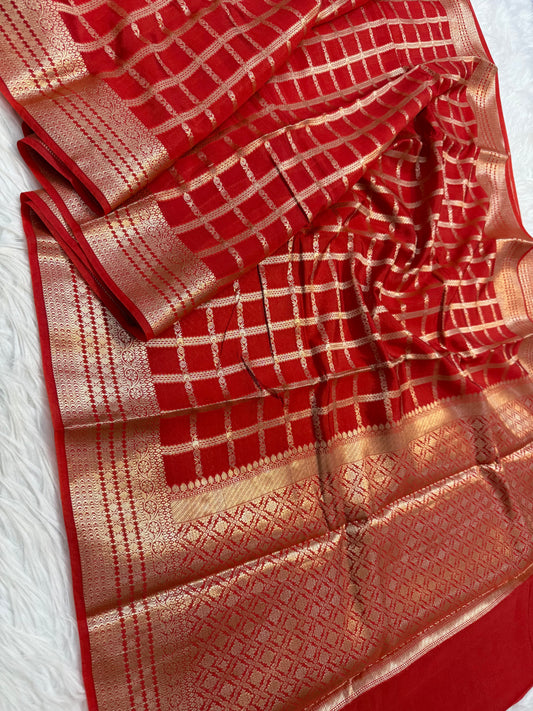Semi Raw mango banarasi saree