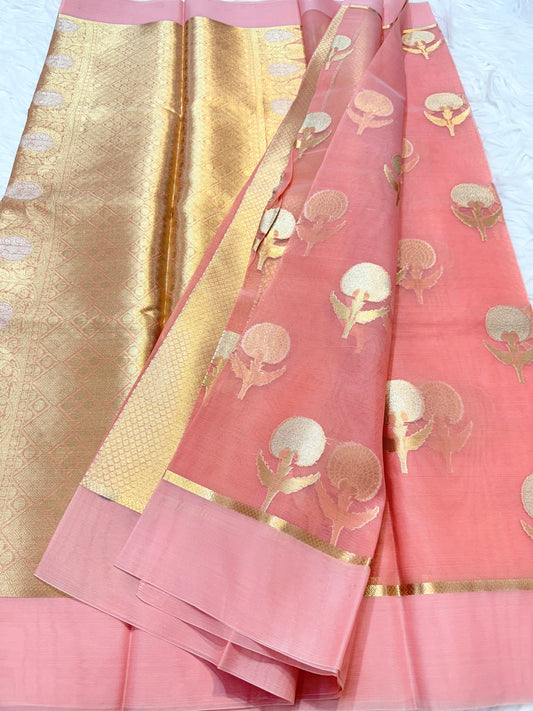 Banarasi kora organza alfi saree