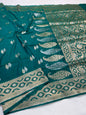 Bottle green shade katan Banarasi silk Saree