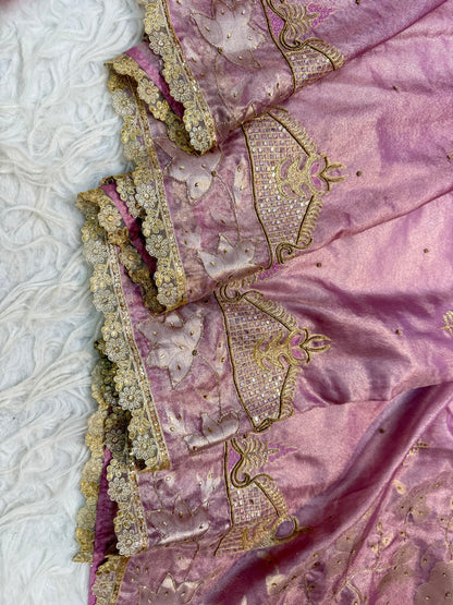 Tissue Aari Work Banarasi silk saree