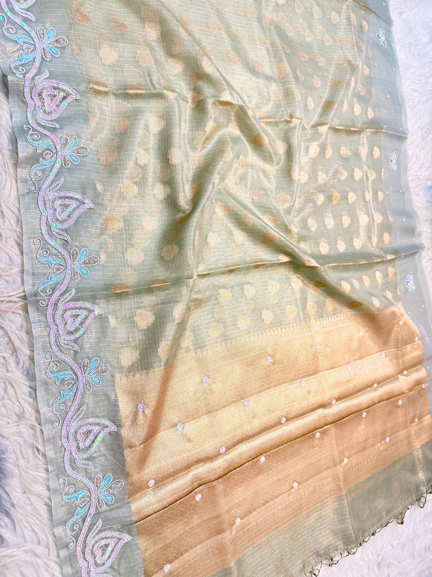 Tissue kota handwork Banarasi saree