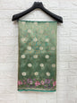 Sea green tissue cutwork embroidery premium designer Banarasi saree