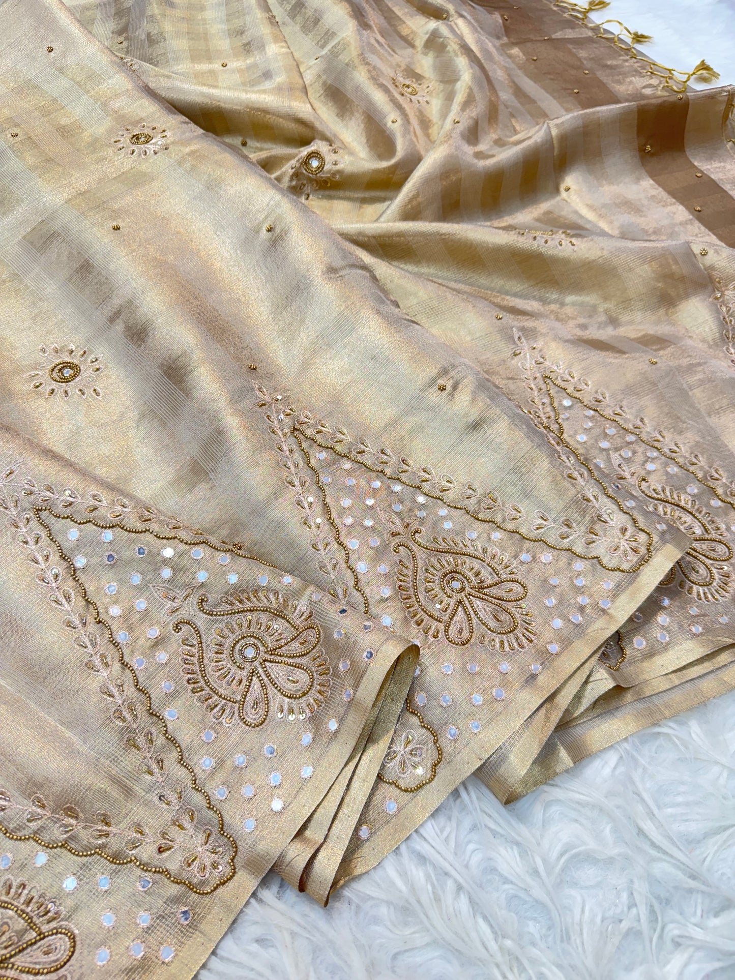 Tissue handwork Banarasi silk saree