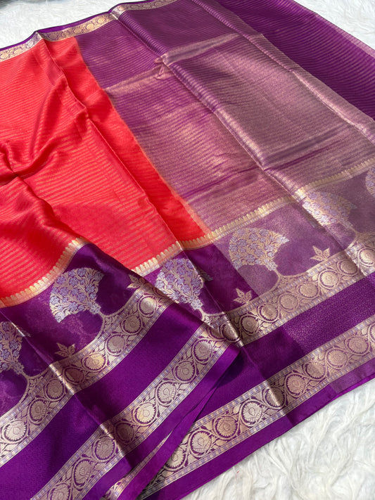 Magenta Red shade warm silk premium Banarasi saree