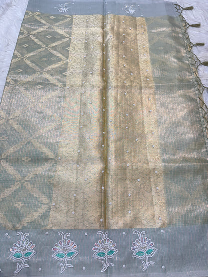 Tissue kota handwork Banarasi saree