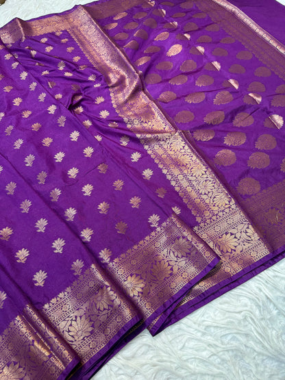 Magenta shade Dupion Silk premium Banarasi Saree