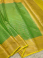 green yellow  shade  Dupion Silk premium Banarasi Saree