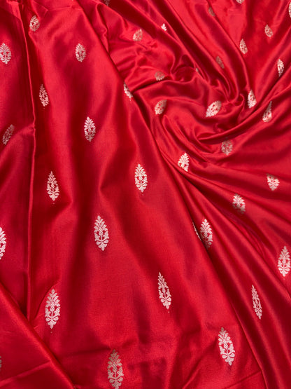 Red & wine premium mashru katan Banarasi saree