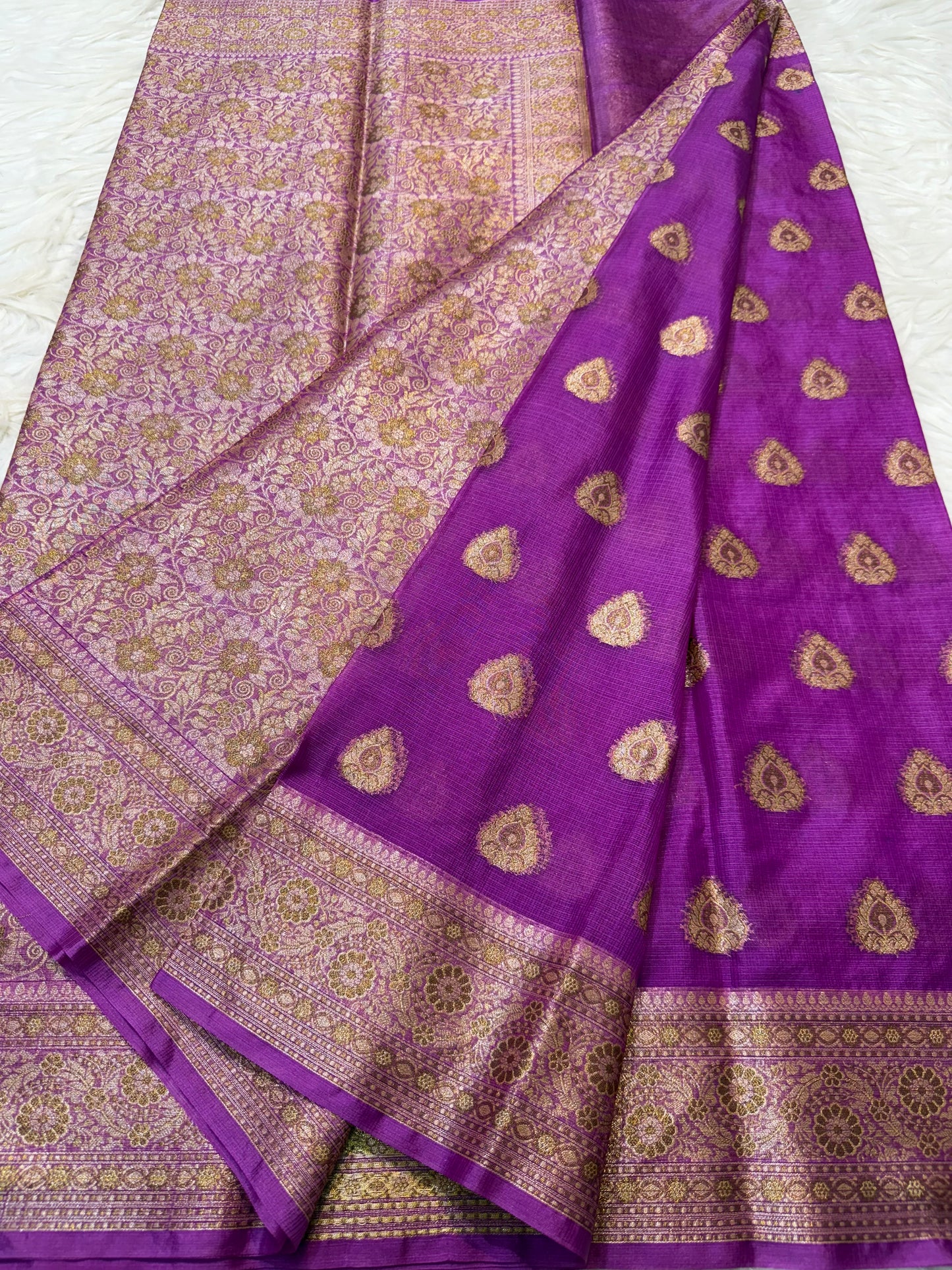 Magenta shade kota silk premium Banarasi saree