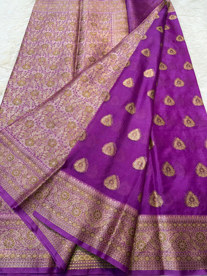 Magenta shade kota silk premium Banarasi saree