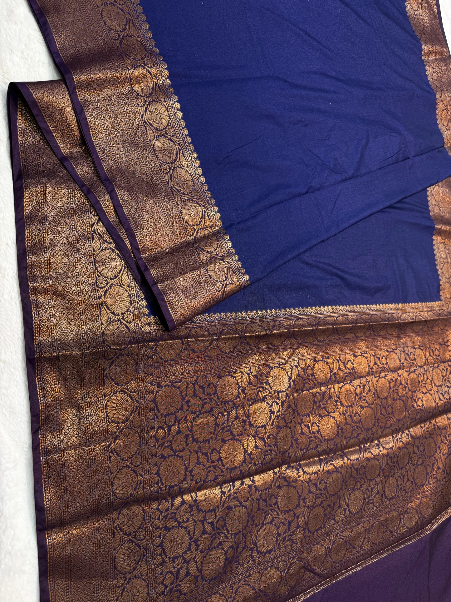 Blue shade Dupion silk premium Banarasi saree