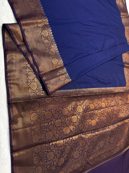 Blue shade Dupion silk premium Banarasi saree
