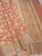 Peach shade kora organza Banarasi saree