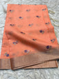Peach shade cotton kota embroidery Banarasi saree