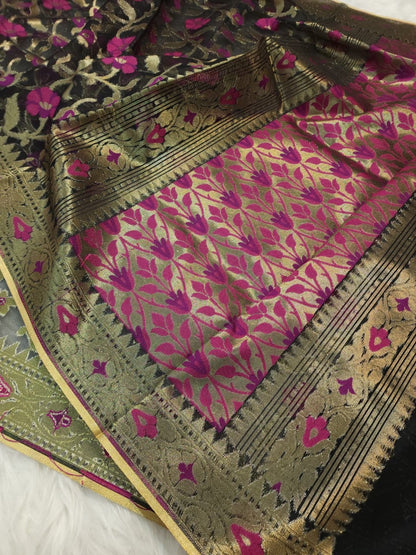 Multicolour shade supernet silk premium  Banarasi saree