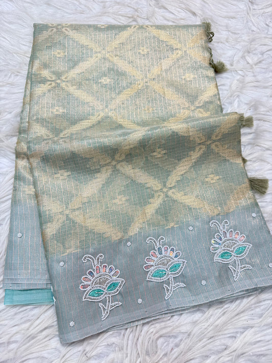 Tissue kota handwork Banarasi saree