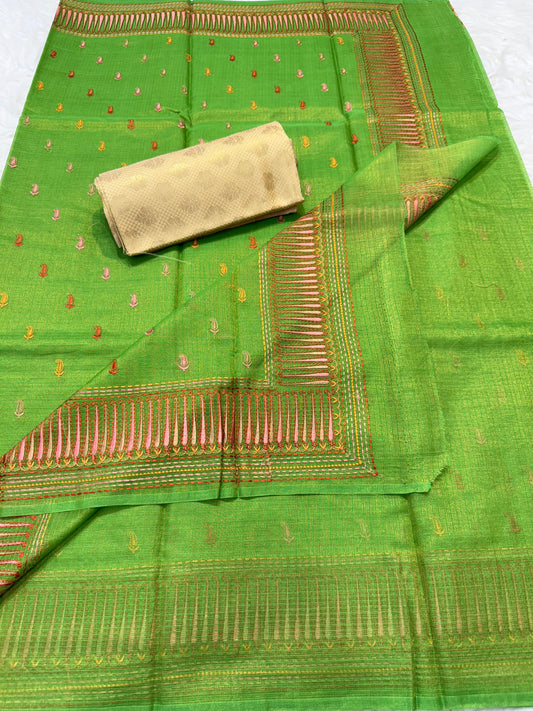 Banarasi tissue embroidery saree