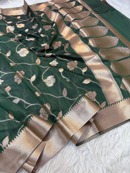 Banarasi semi tusar silk saree