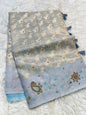 Silver shade tissue kota designer handwork premium Banarasi saree