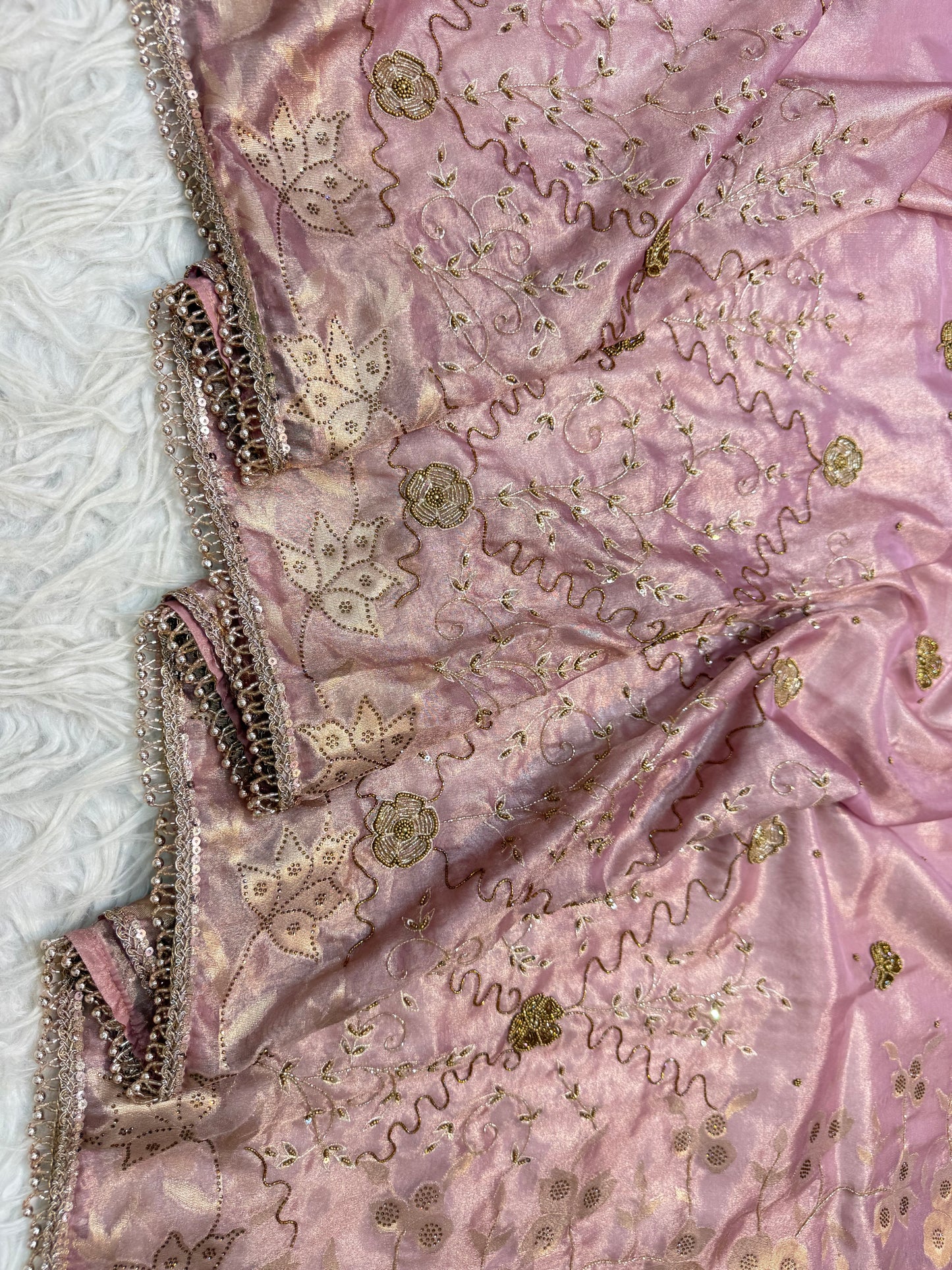 Tissue Aari Work Banarasi silk saree